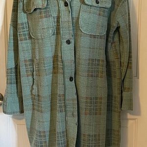 Long flannel shirt coat/dress